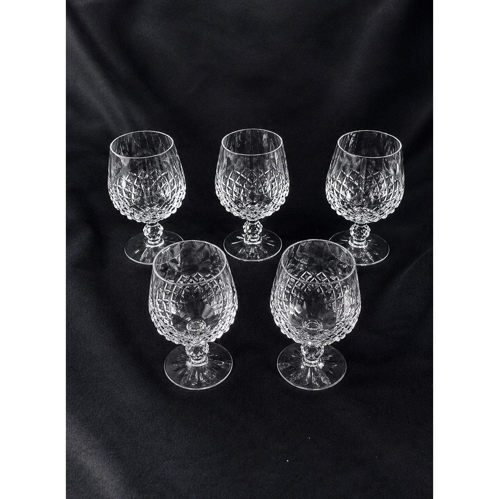 Cristal d'Arques Longchamp Brandy Snifter Cognac Glasses Set of 5 Crystal 5.25"